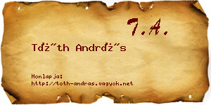 Tóth András névjegykártya